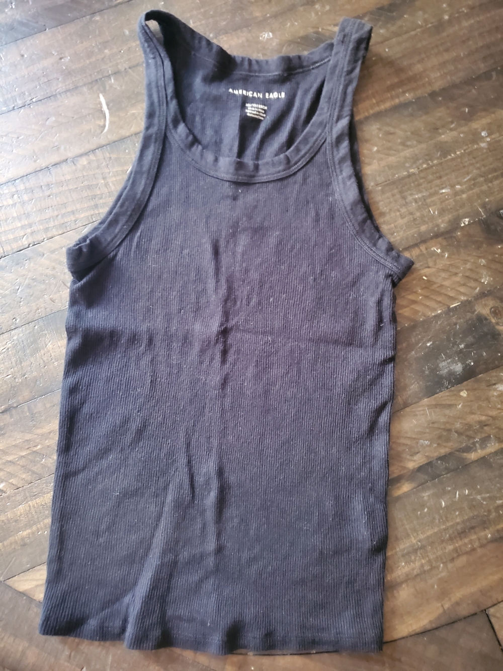 American Eagle Outfitters Black Ribbed Tank Top